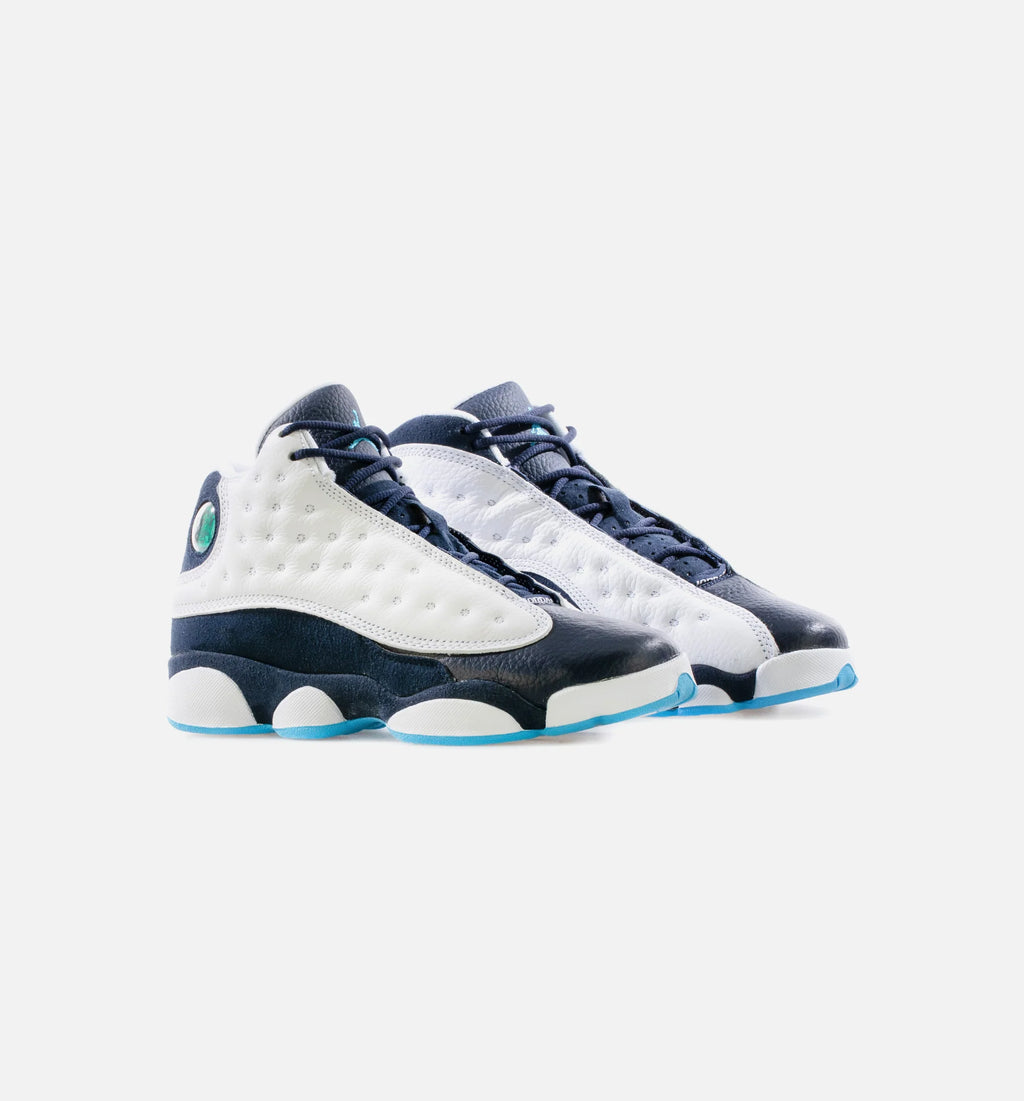 Air Jordan 13 Retro Obsidian Grade School Lifestyle Shoe White Obsidian Dark Powder Blue