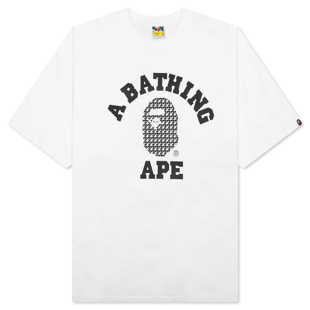 STA Houndstooth College Relaxed Fit Tee White