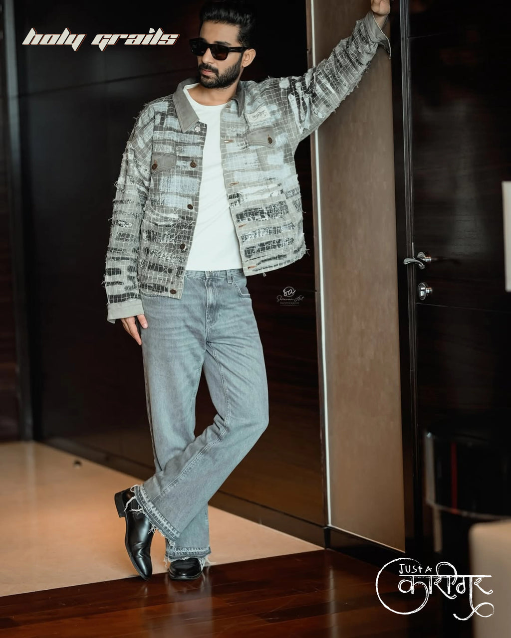 Monochrome Grey Denim Jacket HG x Just A Karigar