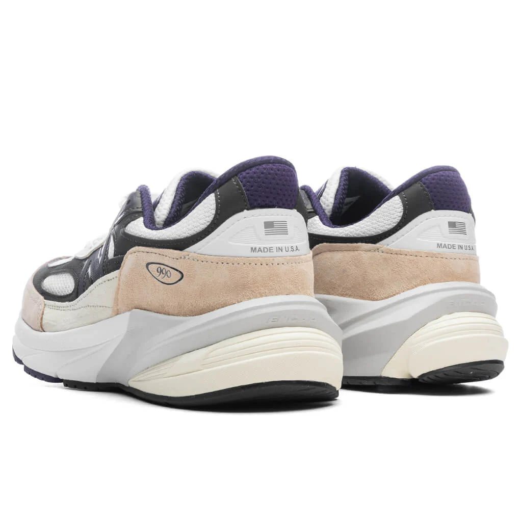 Made in USA 990v6 White Black Plum Phantom