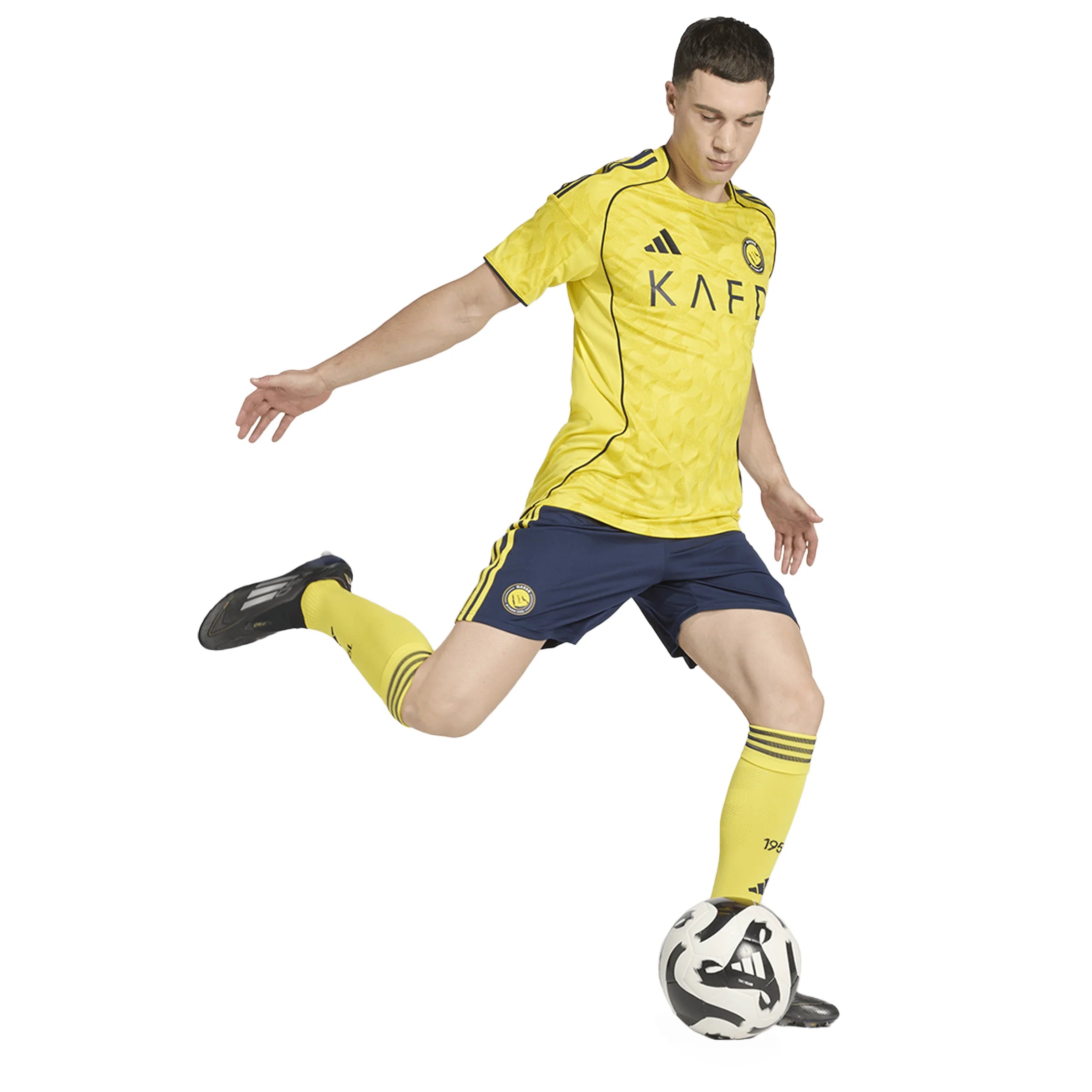 adidas Al Nassr FC Home Mens Soccer RONALDO 7 Jersey 25 26 Yellow Blue