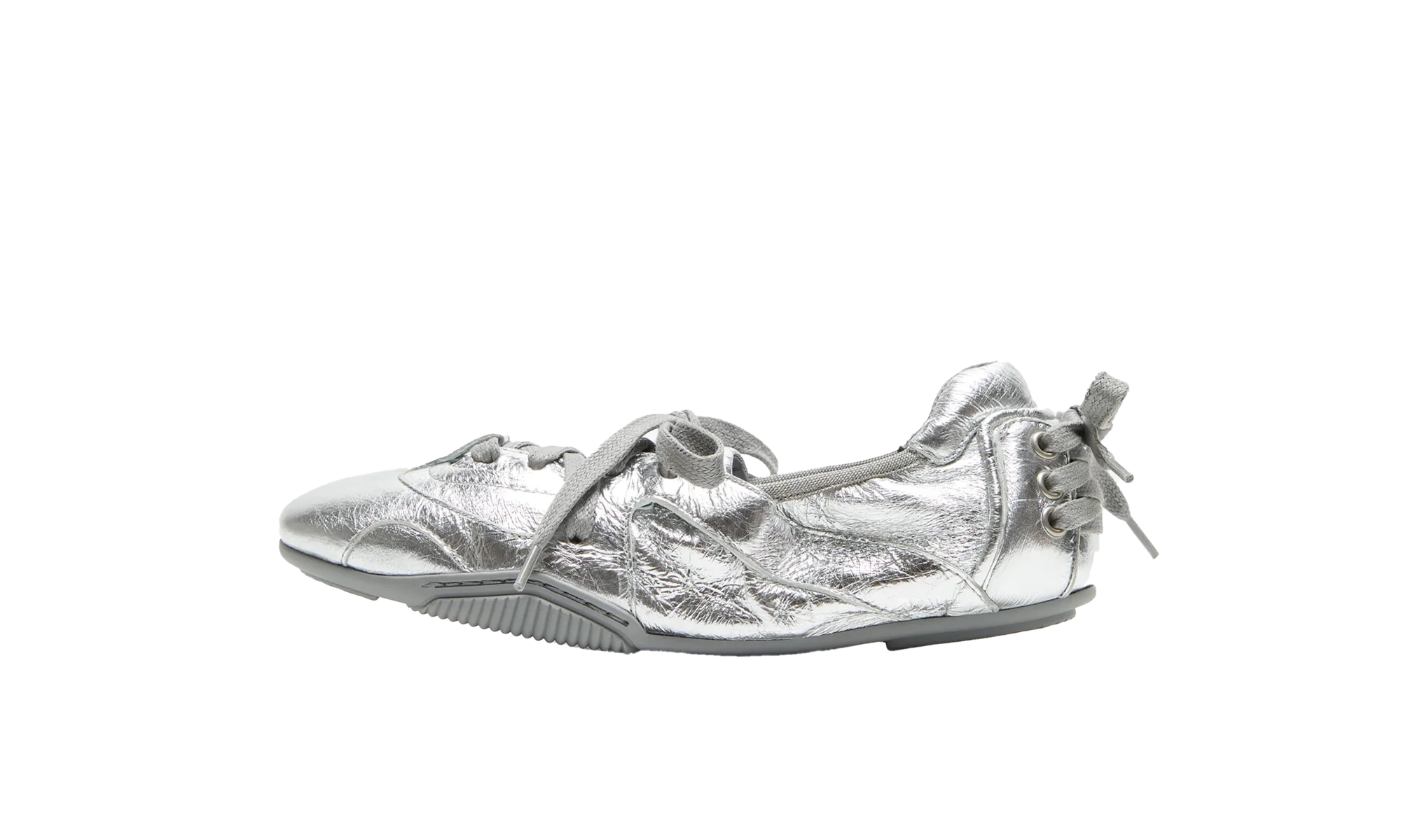 Lace-Up Leather Shoes WMNS "Silver / Grey" FN WN SHOE000998 GREY