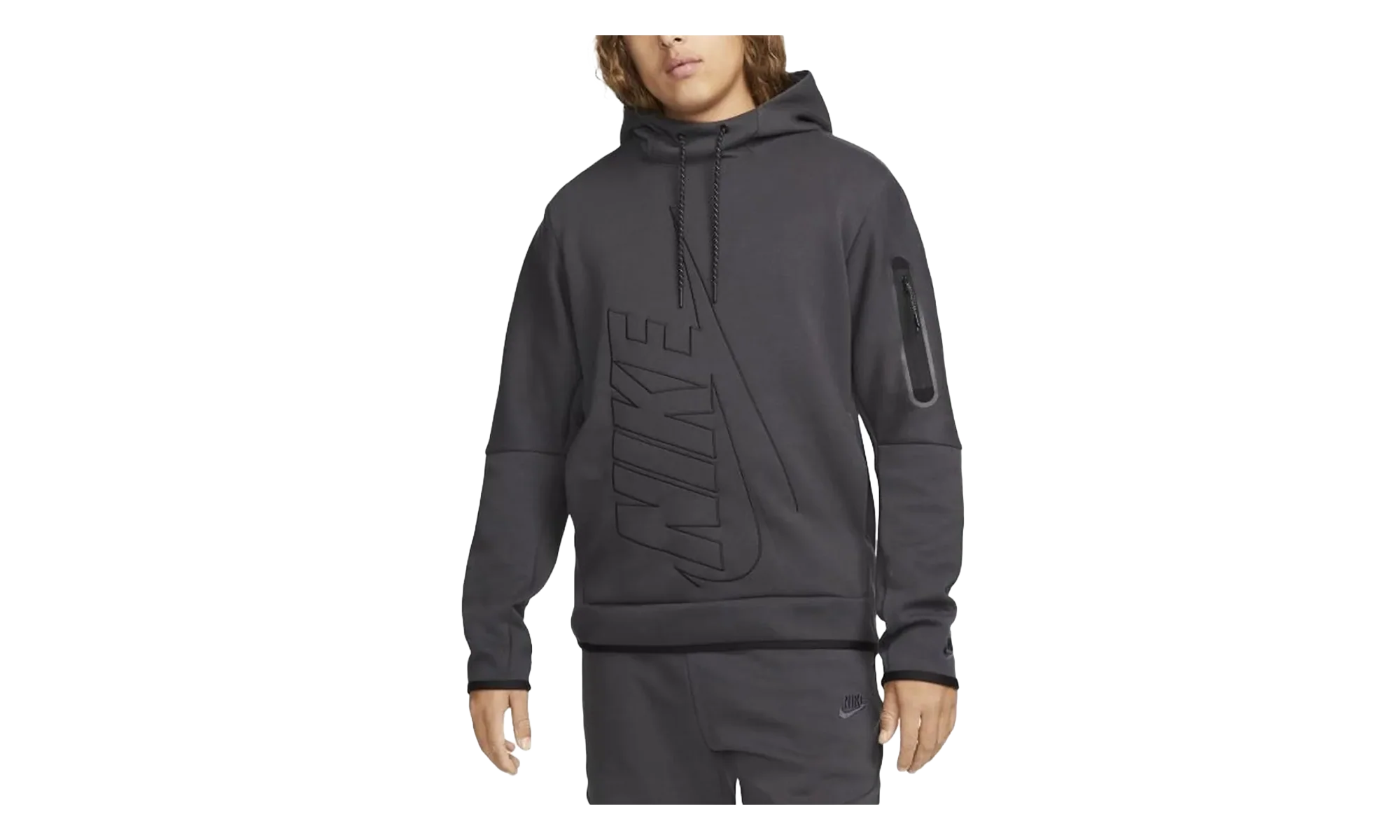 NSW Tech Fleece Graphic Pullover Hoodie "Grey / Grey" DX0577 060