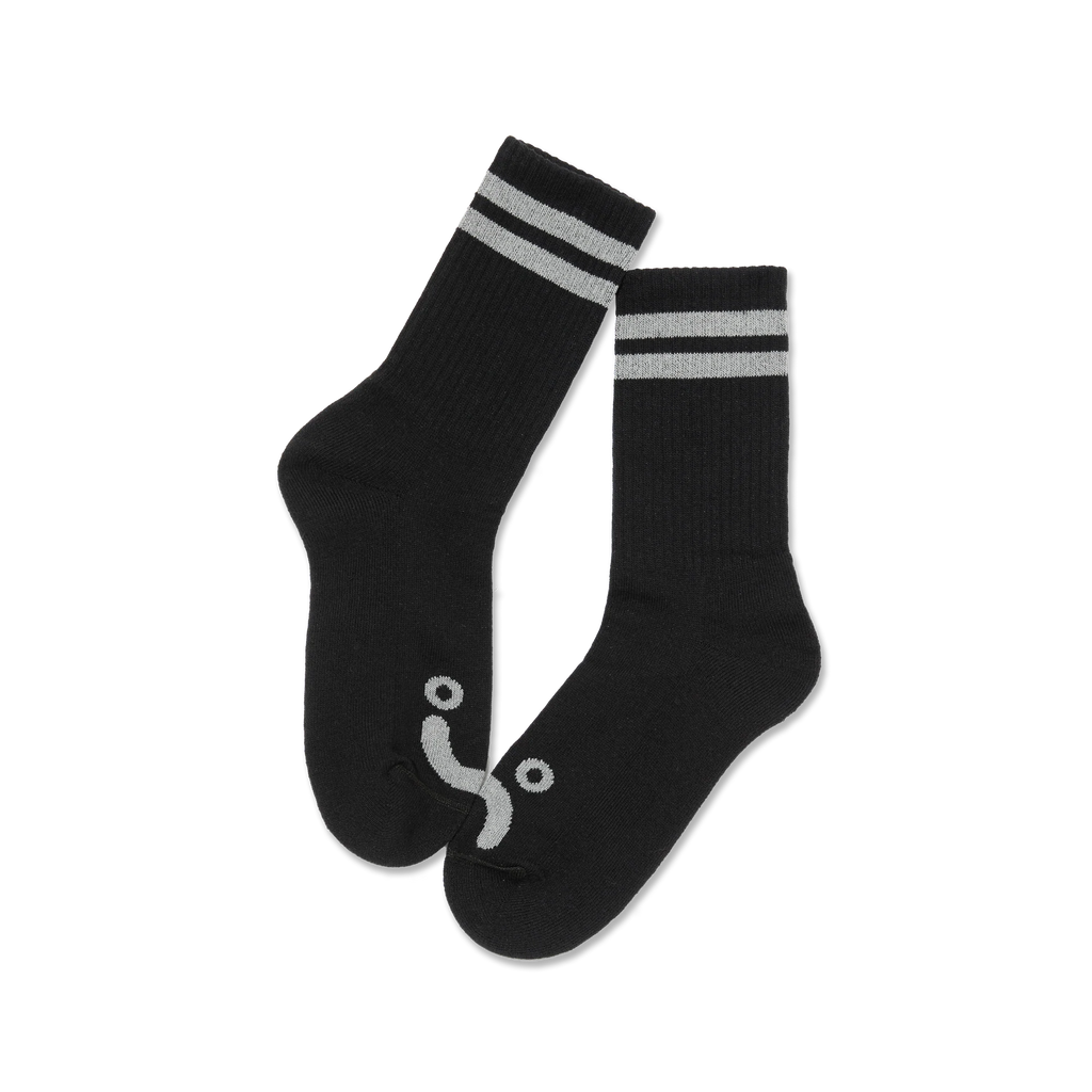 Polar Rib Socks Happy Sad Black Heather Grey