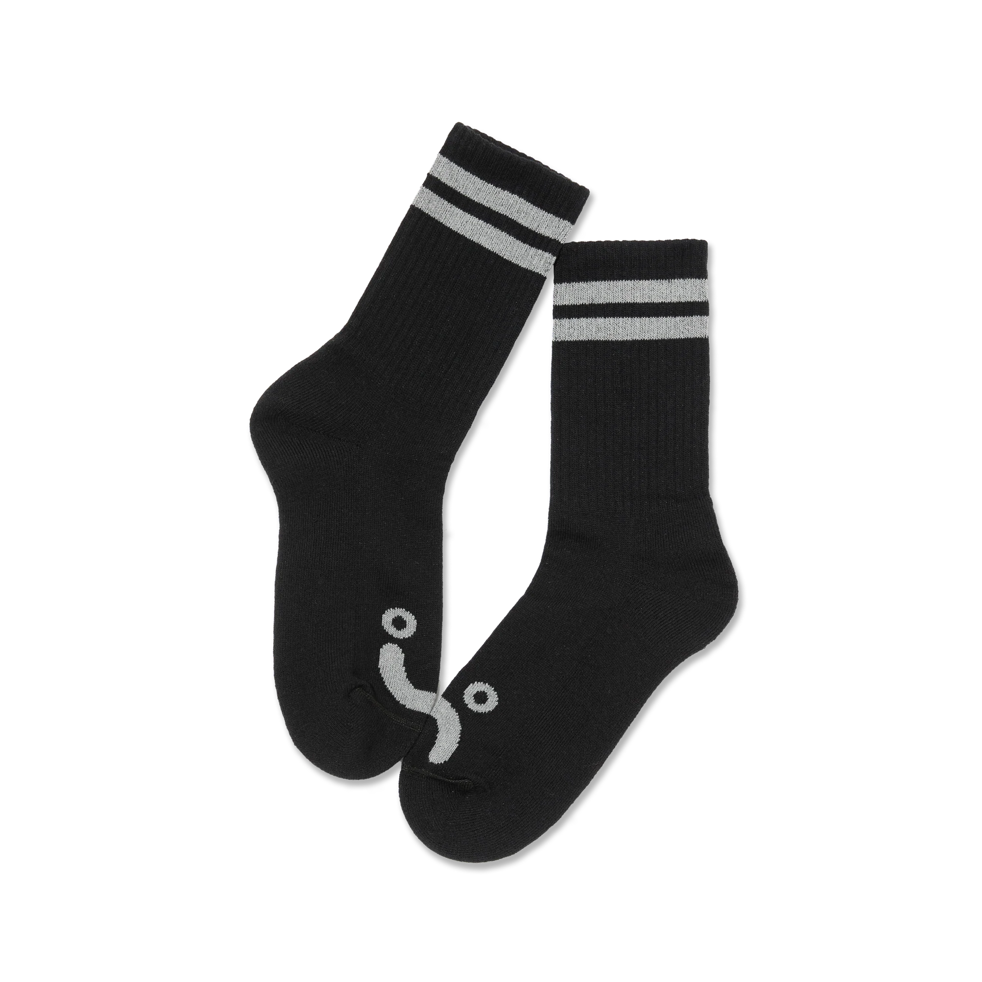 Polar Rib Socks Happy Sad Black Heather Grey