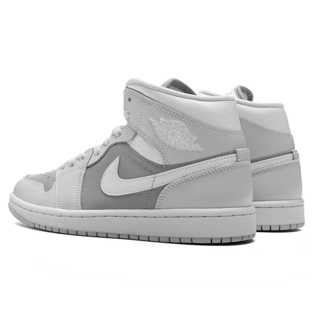 Womens Air Jordan 1 Mid Photon Dust White Atmosphere Grey