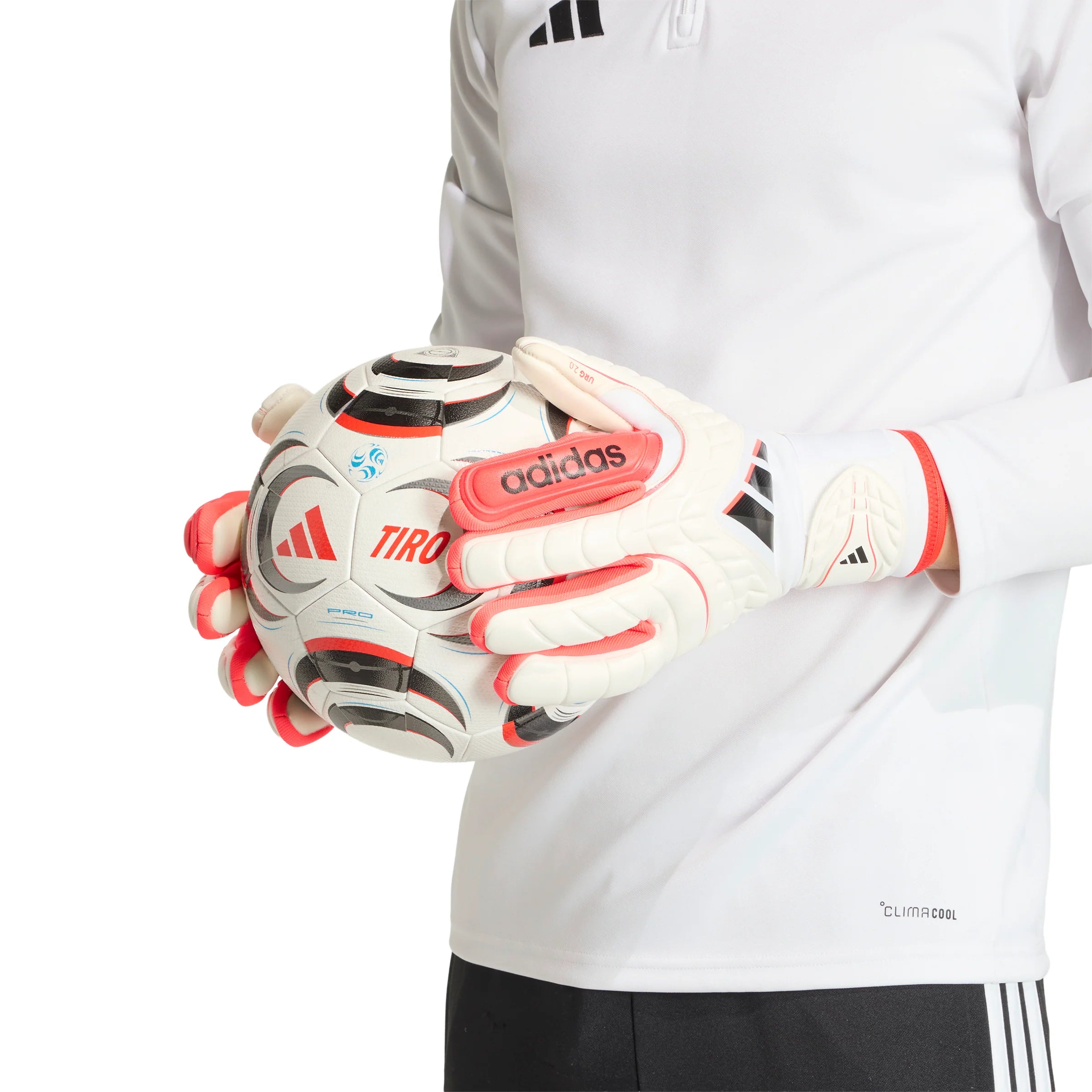 adidas Copa Pro Fingersave Goalkeeper Soccer Glove White Red Black