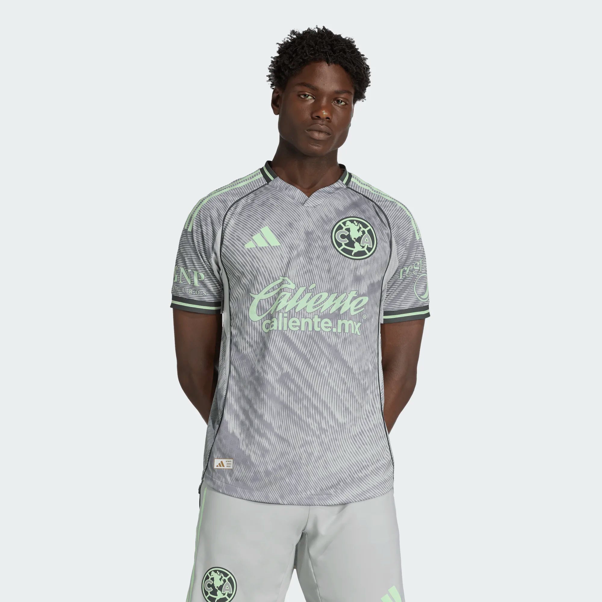 adidas Club America Third Authentic Mens Soccer Jersey 25 26 Grey