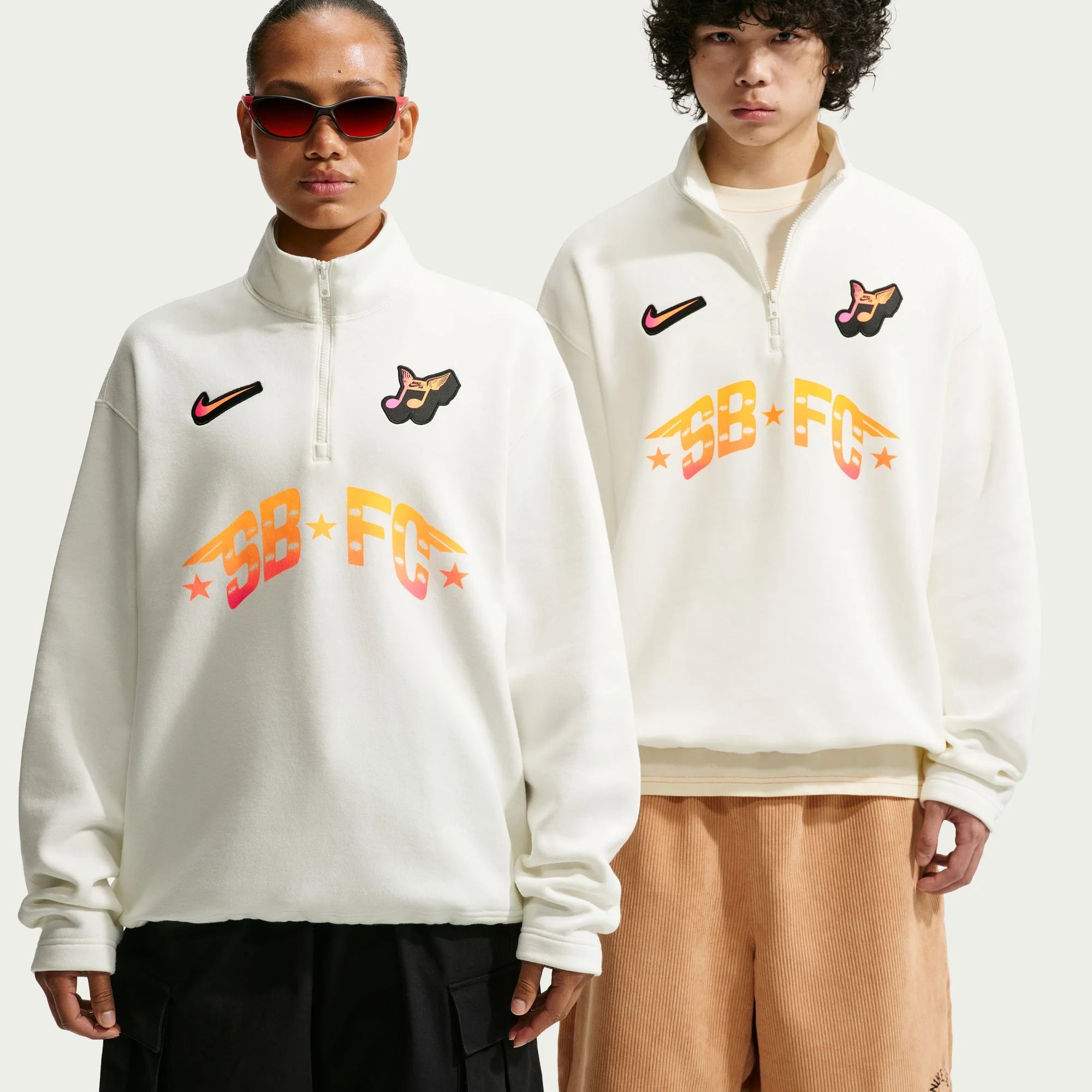 Nike SB Club 58 Skate 1 2 Zip Fleece Crew Neck Sweatshirt Sail