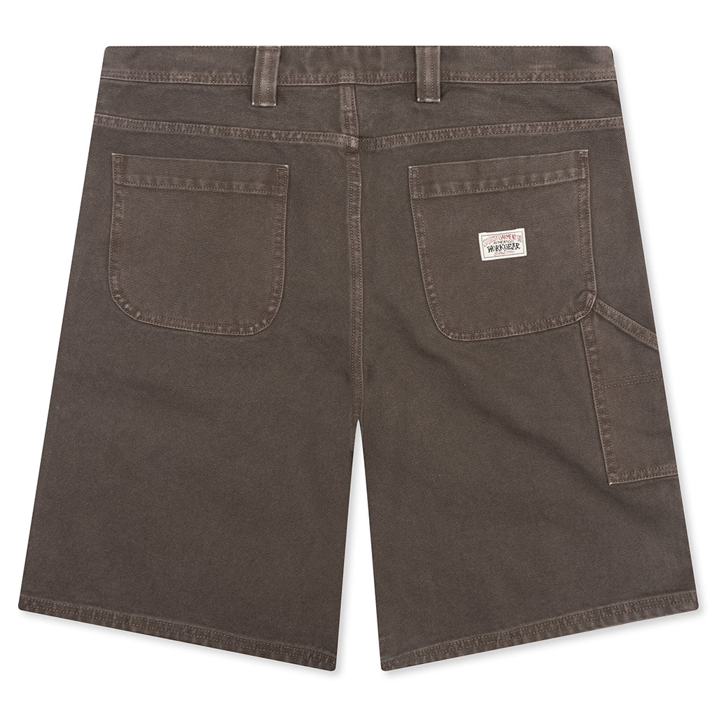 Washed Canvas Work Short Brown