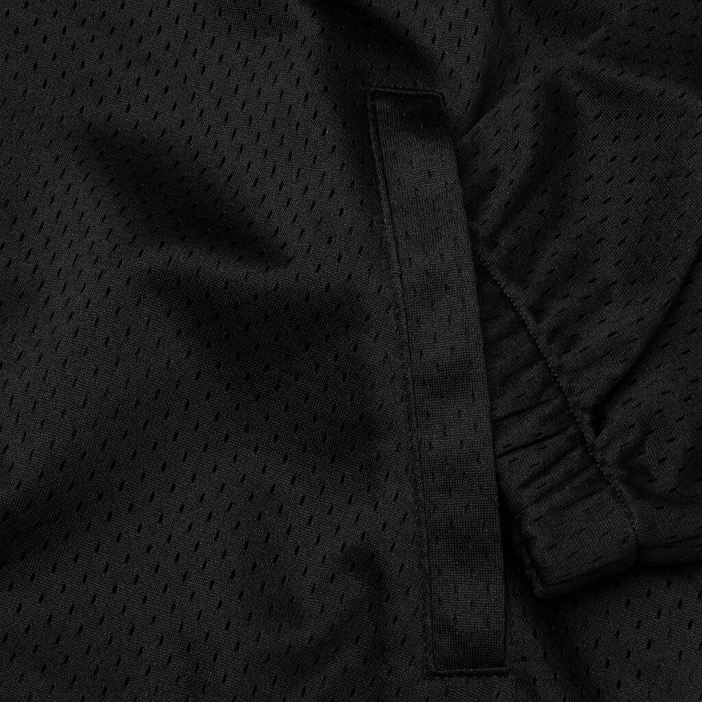 Athletic Mesh Zip Hood Black