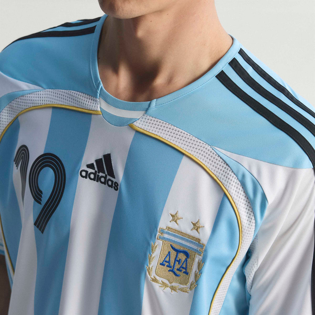 adidas Argentina Home Messi Mens Soccer Jersey 2006 White Sky Blue