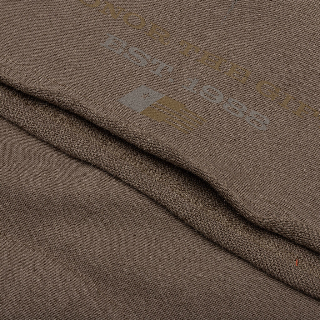 Holiday Honor the Gift Raw Edge Pullover Grey