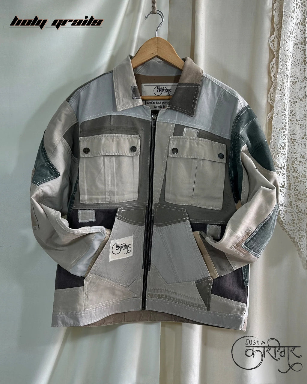 Just A Vintage Grey Denim Jacket HG x Just A Karigar