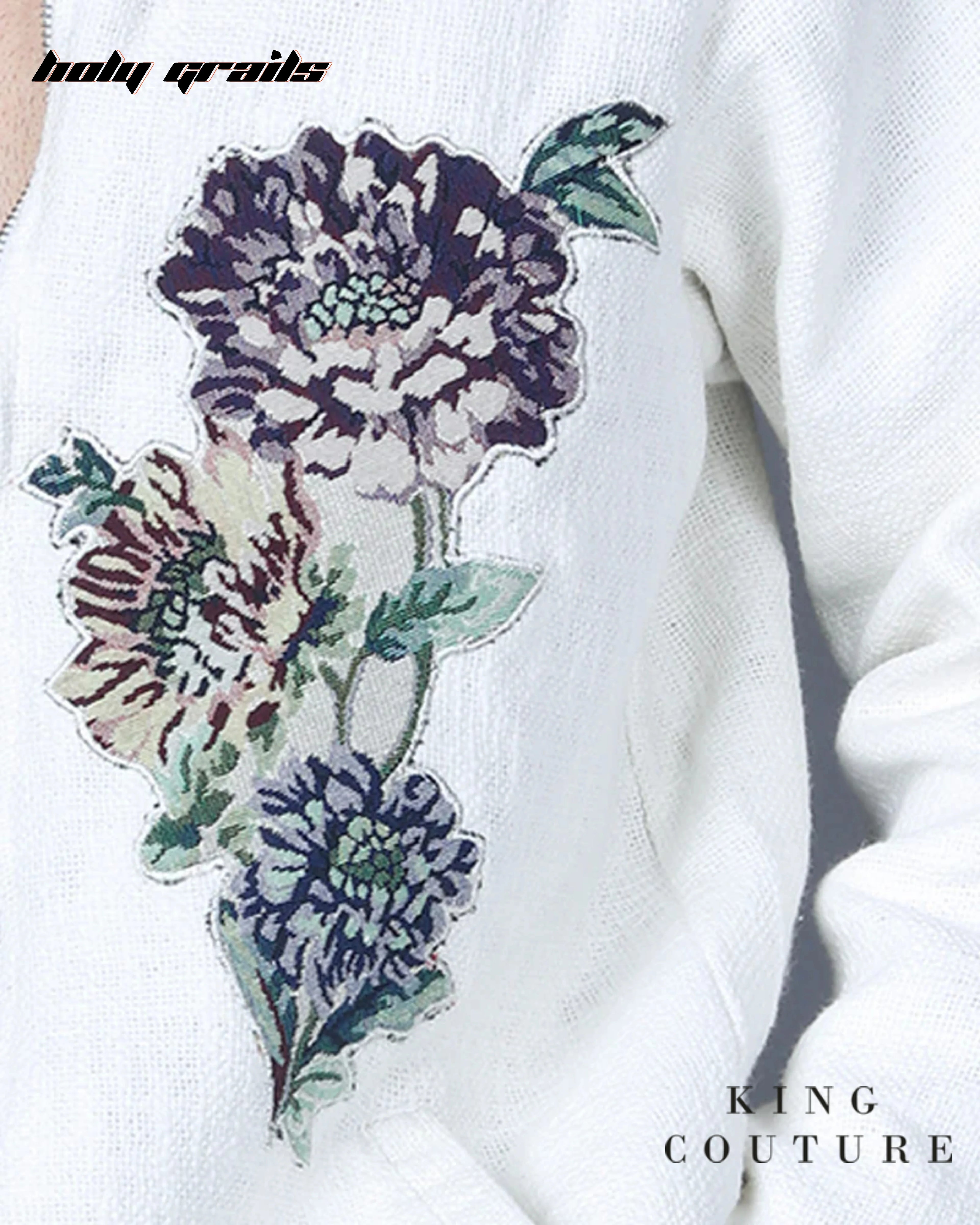 Floral Jacquard Zipper Jacket HG x King Couture