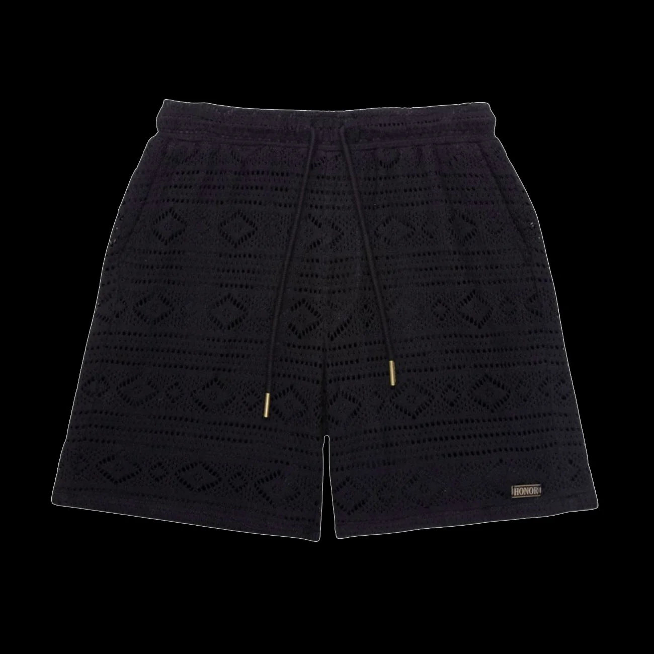 Honor The Gift Pointelle Crochet Drawcord 7 Short Black
