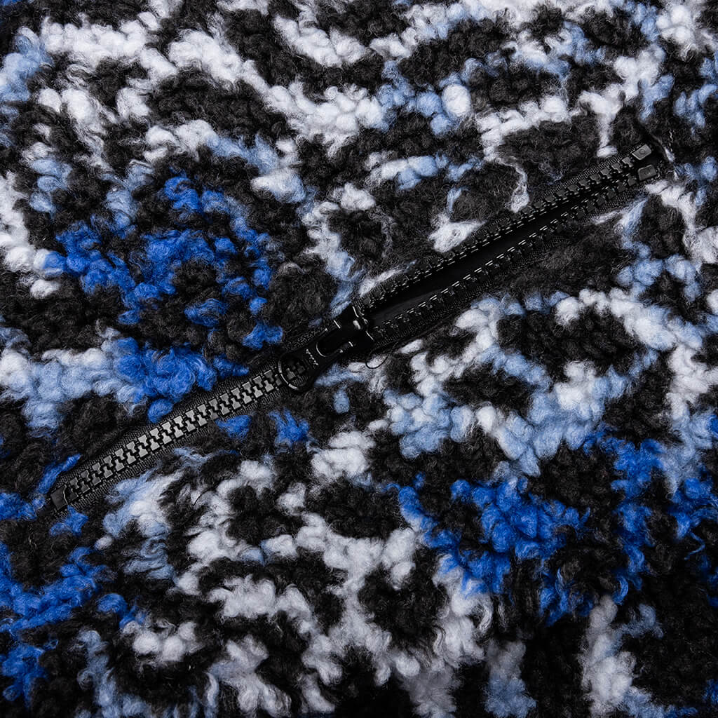 Sherpa Reversible Jacket Blue Leopard