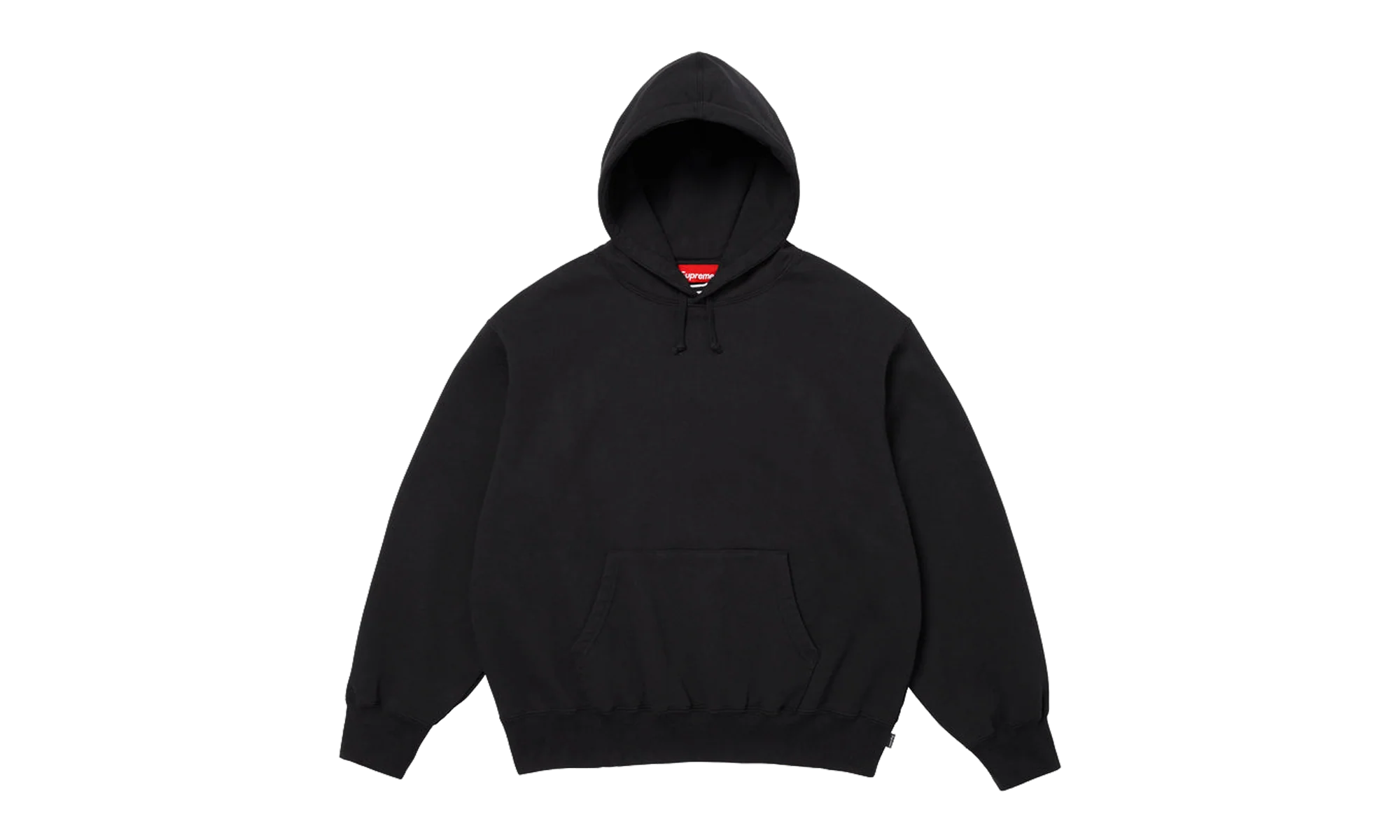 Satin Appliqué Hooded Sweatshirt "SS26 - Black" SU27499