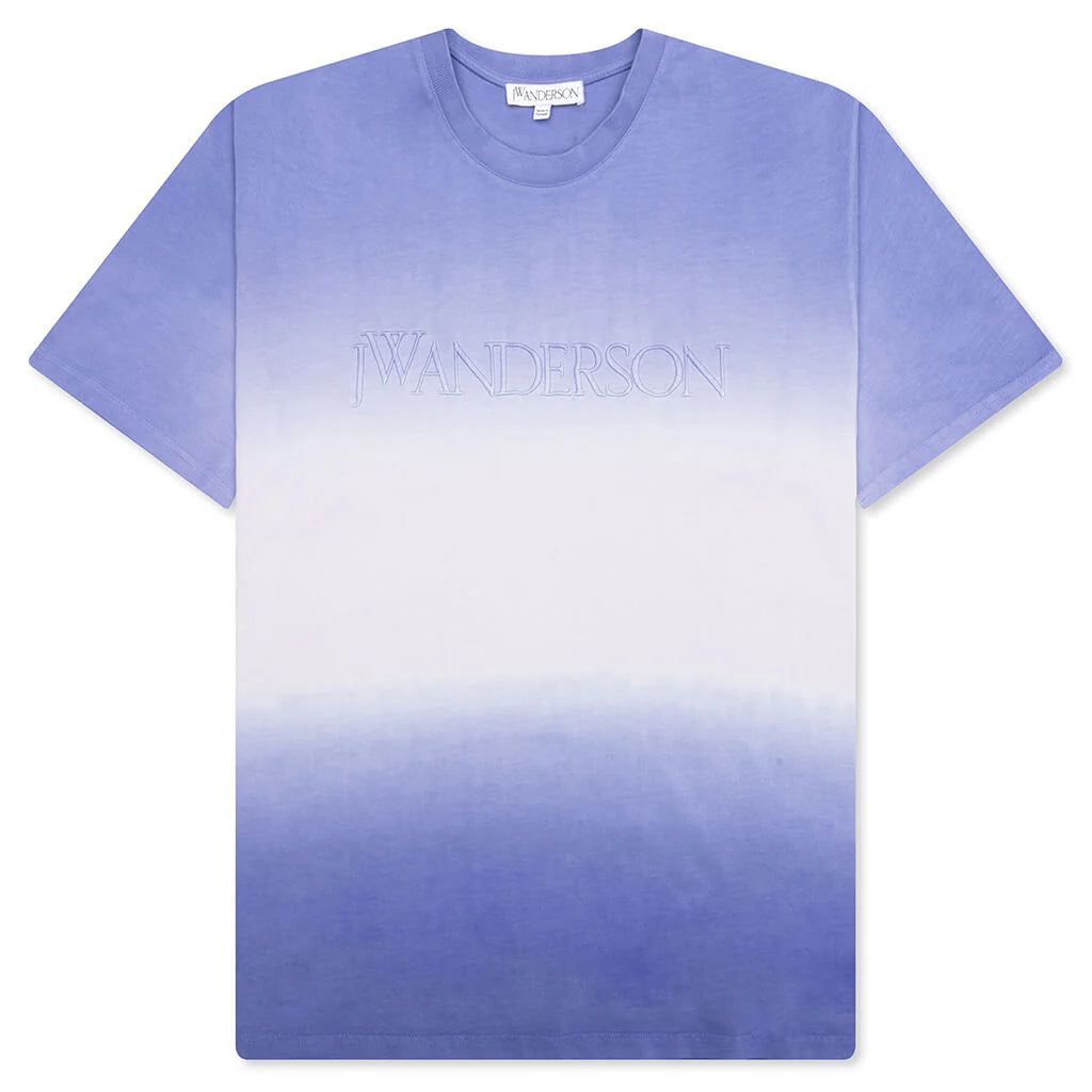 Logo Embroidery Gradient T Shirt Lavender