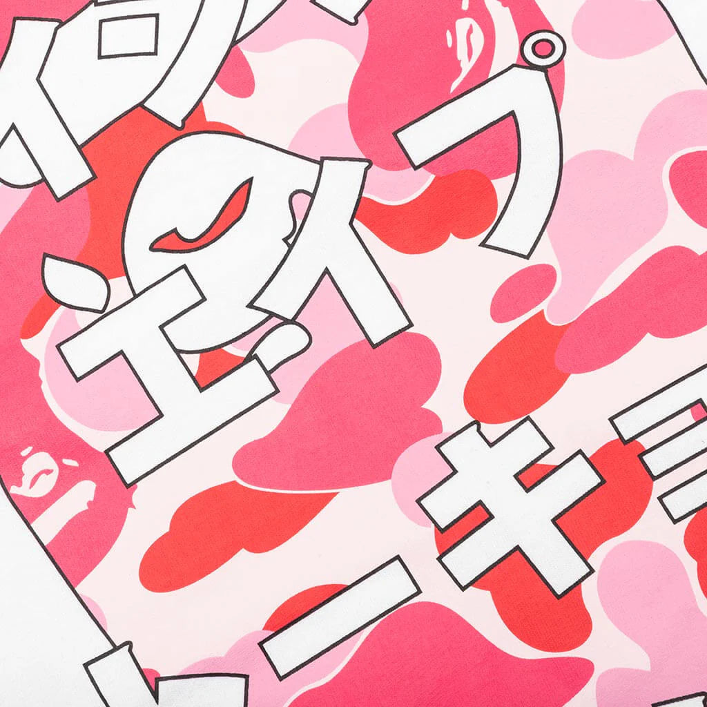 Abc Camo Japanese Letters L S Tee White Pink