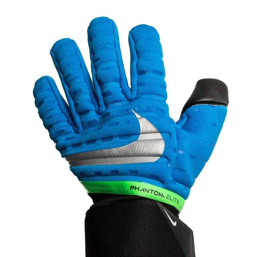 Nike Phantom Elite Goalkeeper Soccer Gloves Blue Black Silver
