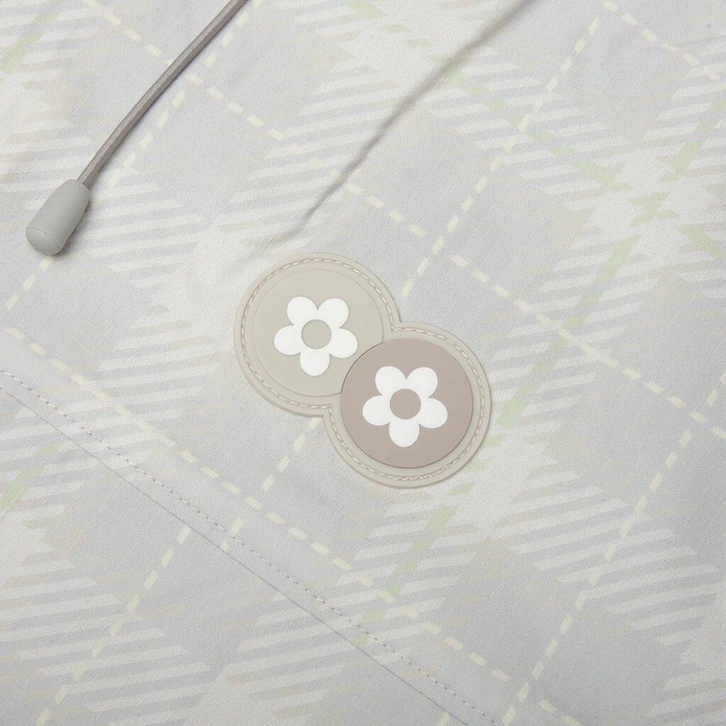Plaid Windbreaker Jacket Cream