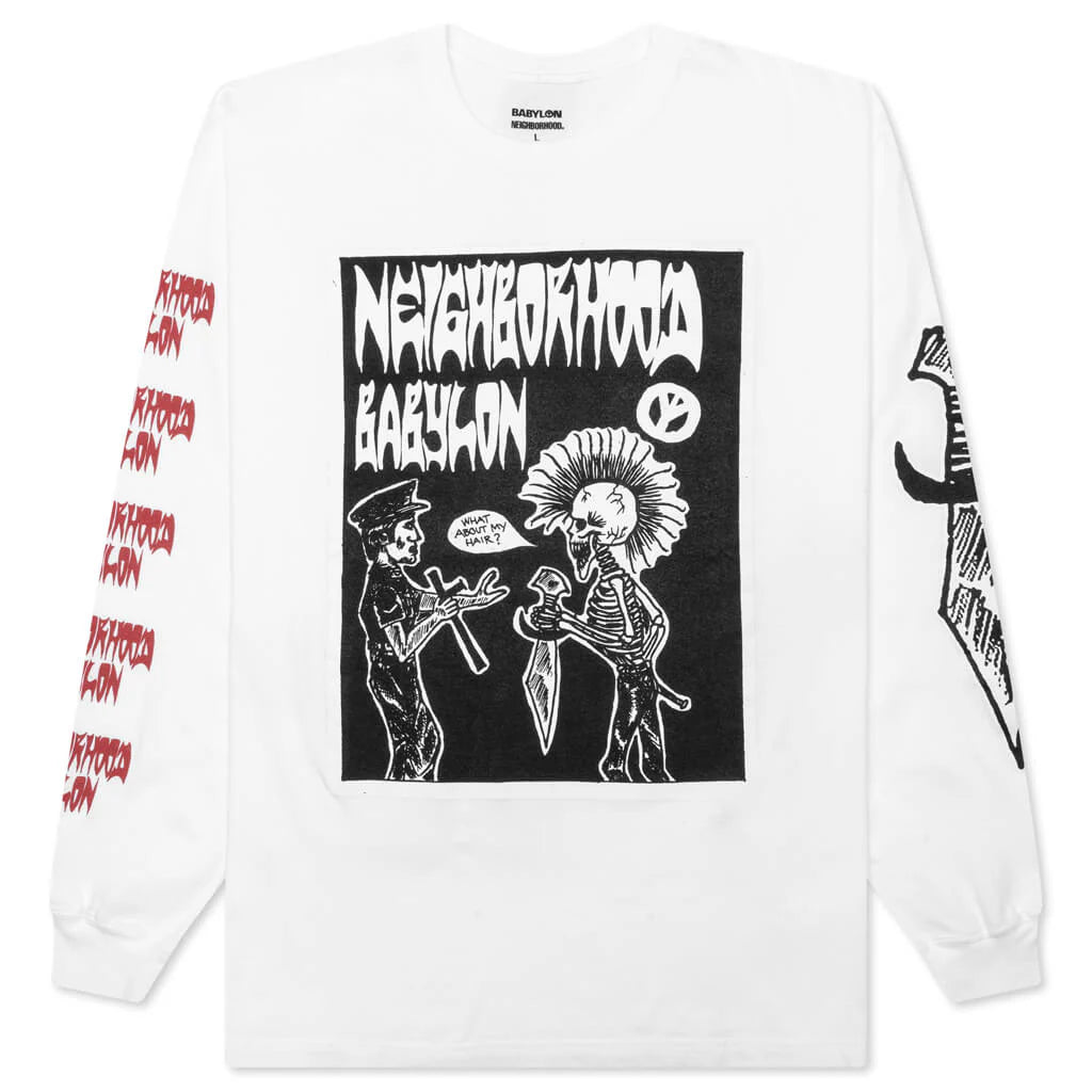 Neighborhood x Babylon Tee LS 3 White