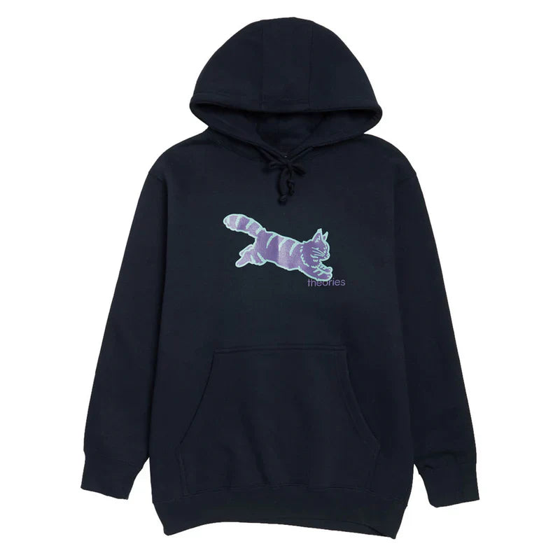 Theories Conscious Kitty Hooded Sweatshirt Washed Navy