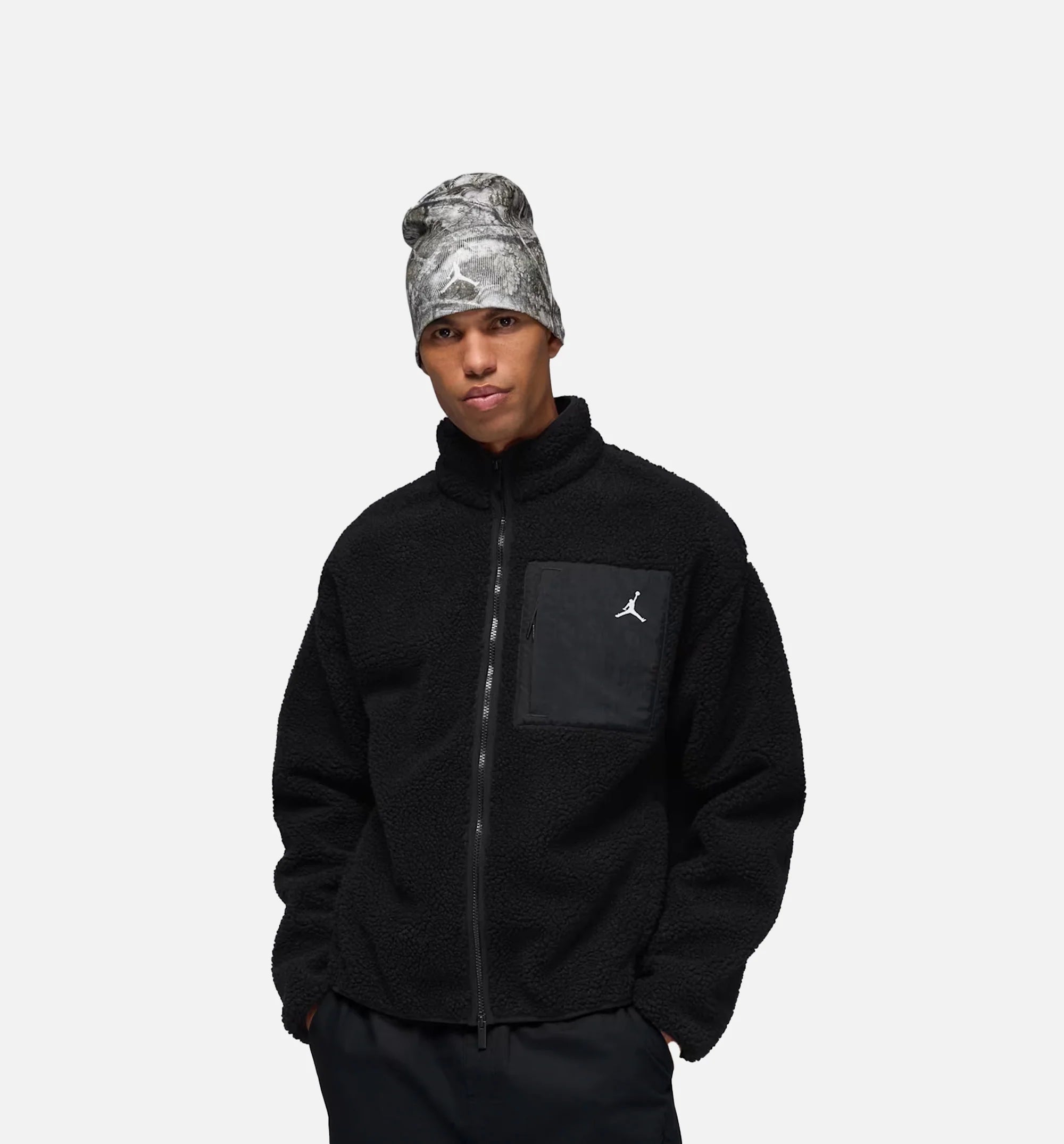 Flight Mountainside Faux Fur Mens Jacket Black White