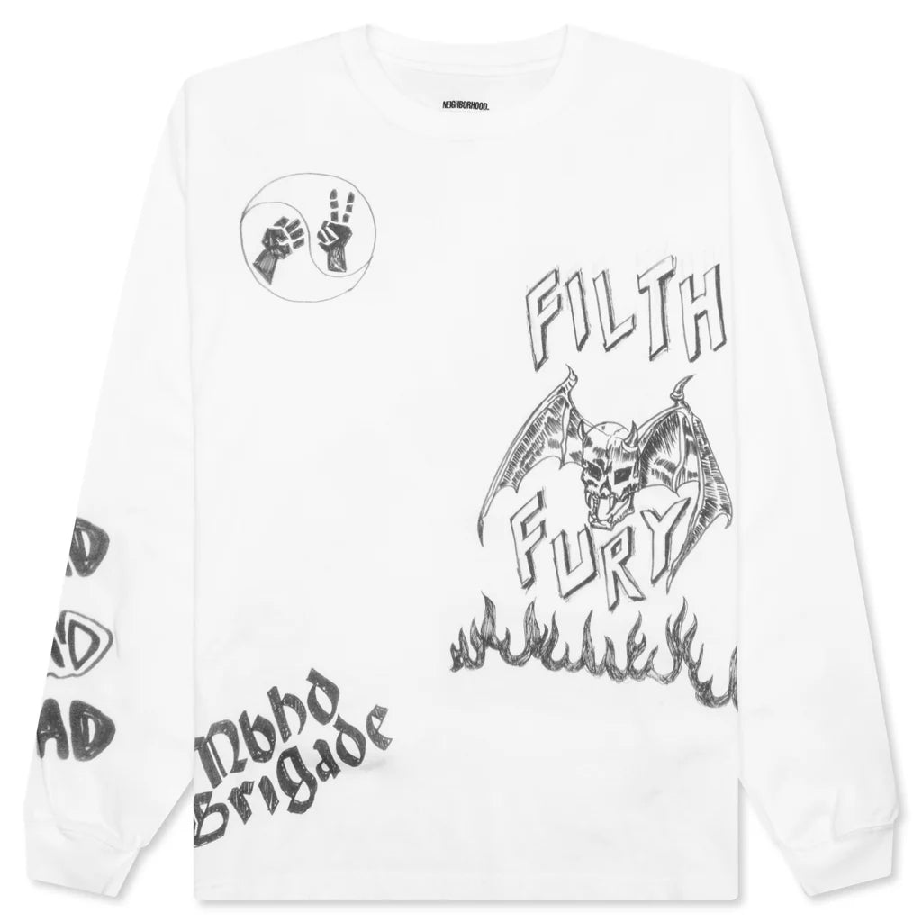 NH L S Tee 17 White