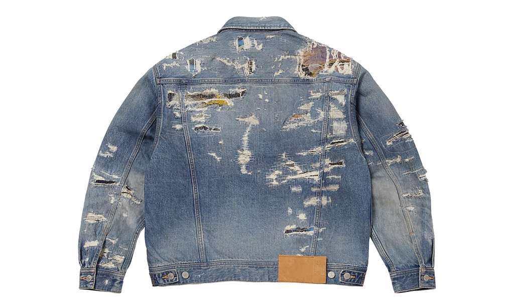 MM6 Maison Margiela Distressed Selvedge Denim Trucker Jacket "SS26 - Blue" SU27184