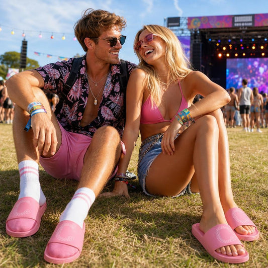 The Closet Inc Slides (Pink W Wh)