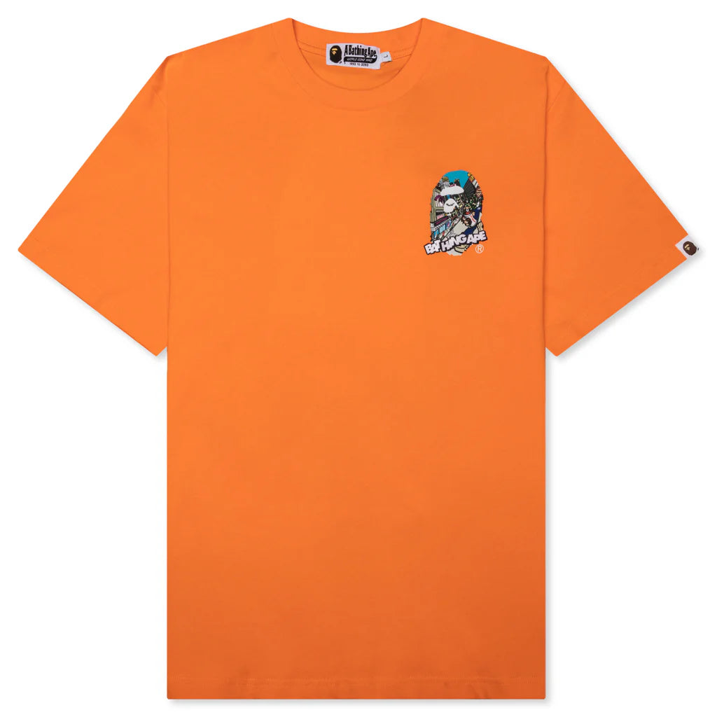 Comic Art Ape Head Relaxed Fit Tee Orange