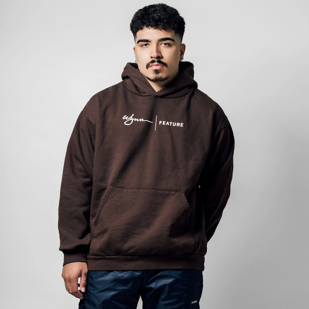 Feature x Wynn Logo Lock Up Hoodie Bitter Chocolate