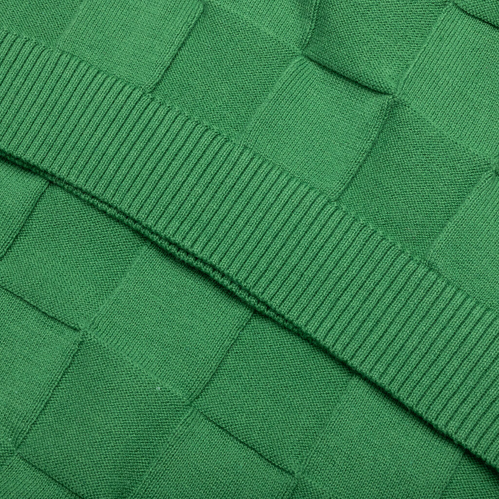 Palmer Checked L S Sweater Polo Augusta Green