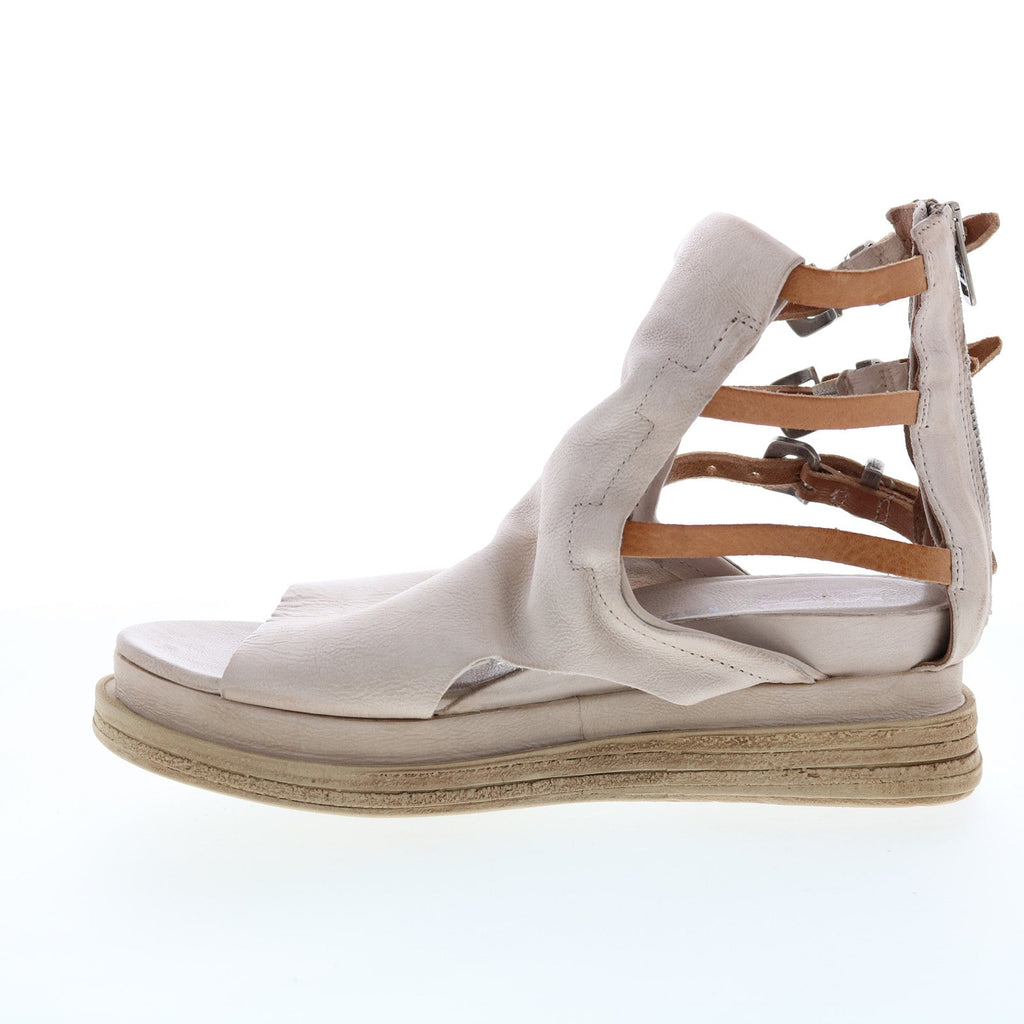 Lowry A15005-102 Womens Beige Leather Platform Sandals Shoes
