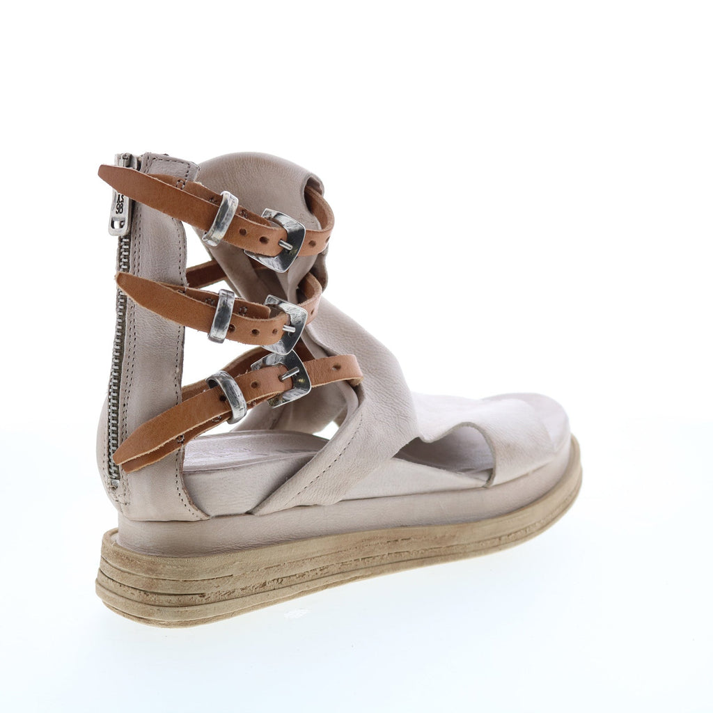 Lowry A15005-102 Womens Beige Leather Platform Sandals Shoes