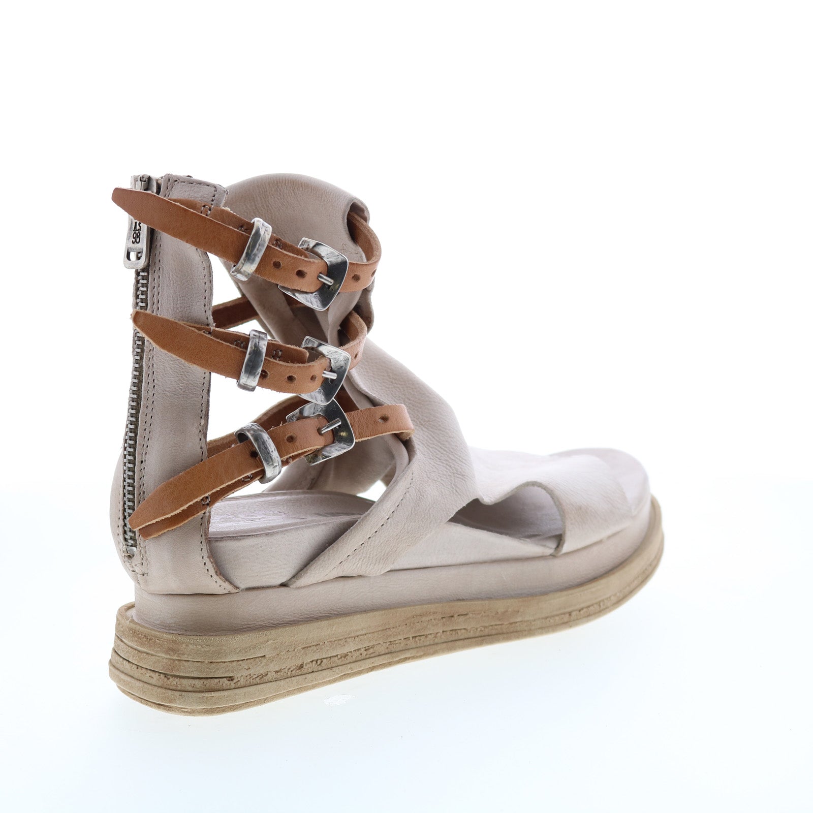 Lowry A15005-102 Womens Beige Leather Platform Sandals Shoes