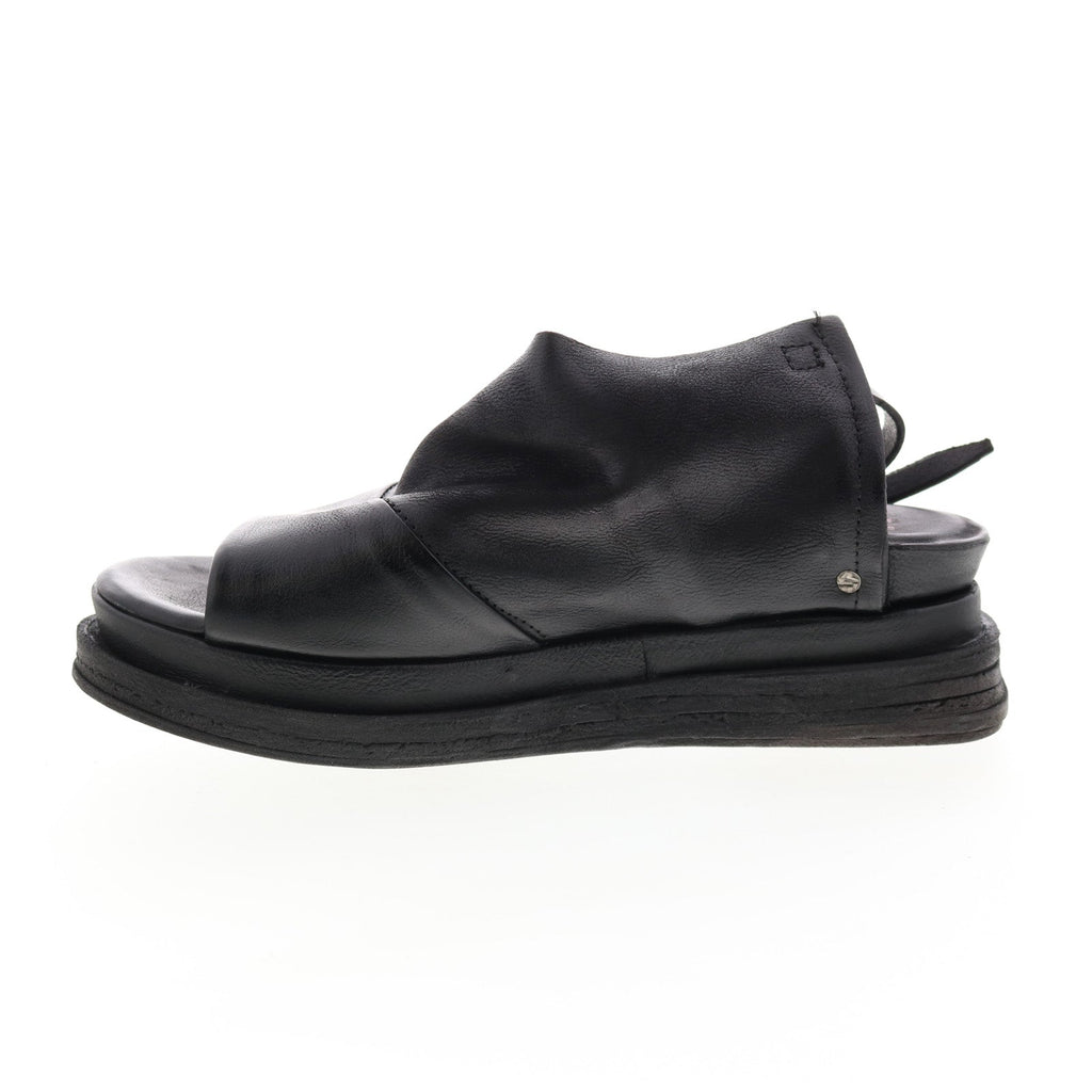 Lira A15027-101 Womens Black Leather Platform Sandals Shoes