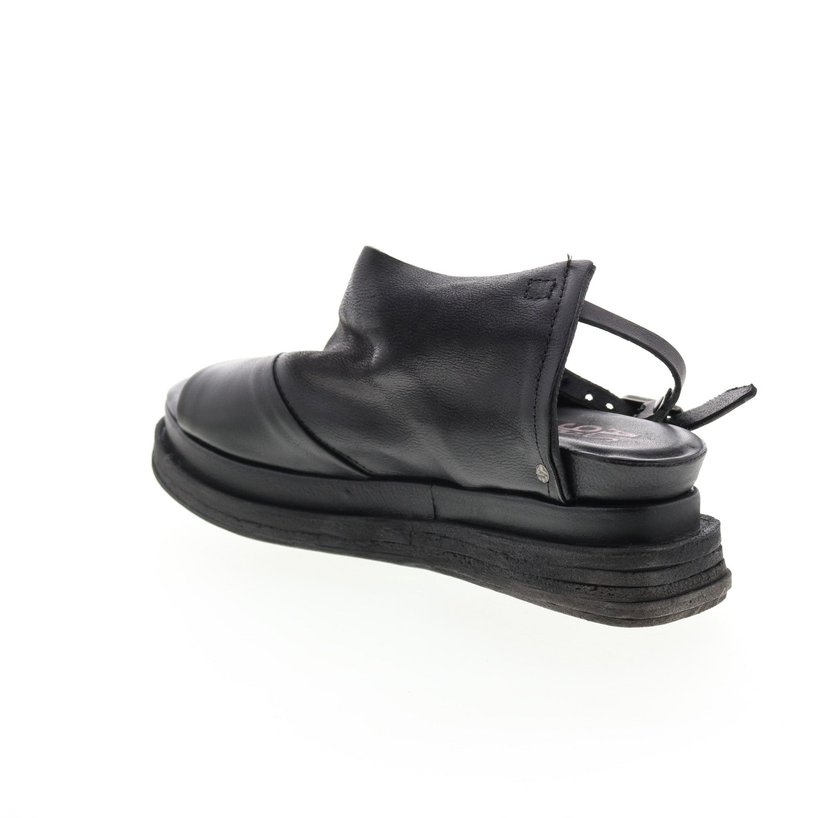 Lira A15027-101 Womens Black Leather Platform Sandals Shoes