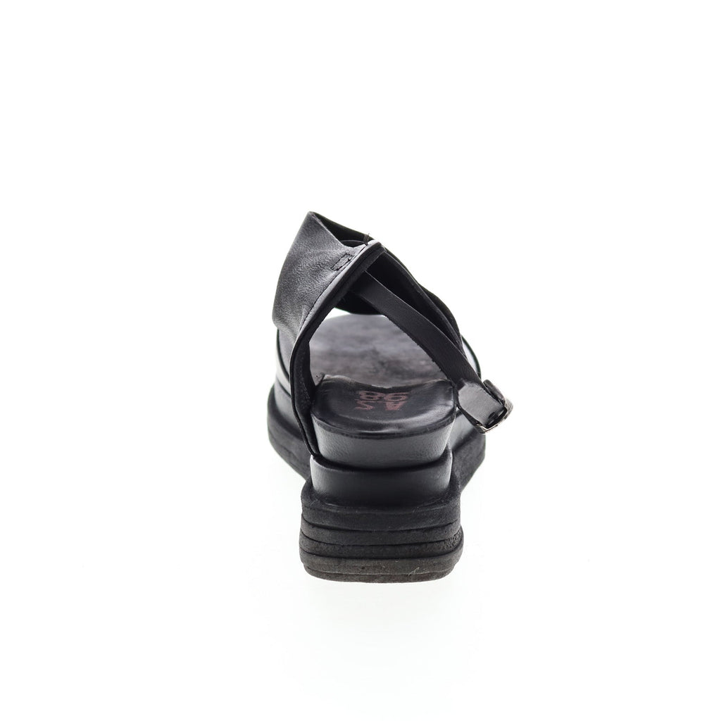 Lira A15027-101 Womens Black Leather Platform Sandals Shoes