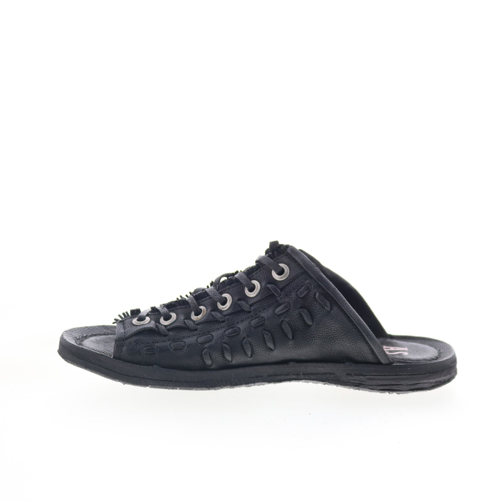 Regis A16032-101-6002 Womens Black Leather Slides Sandals Shoes