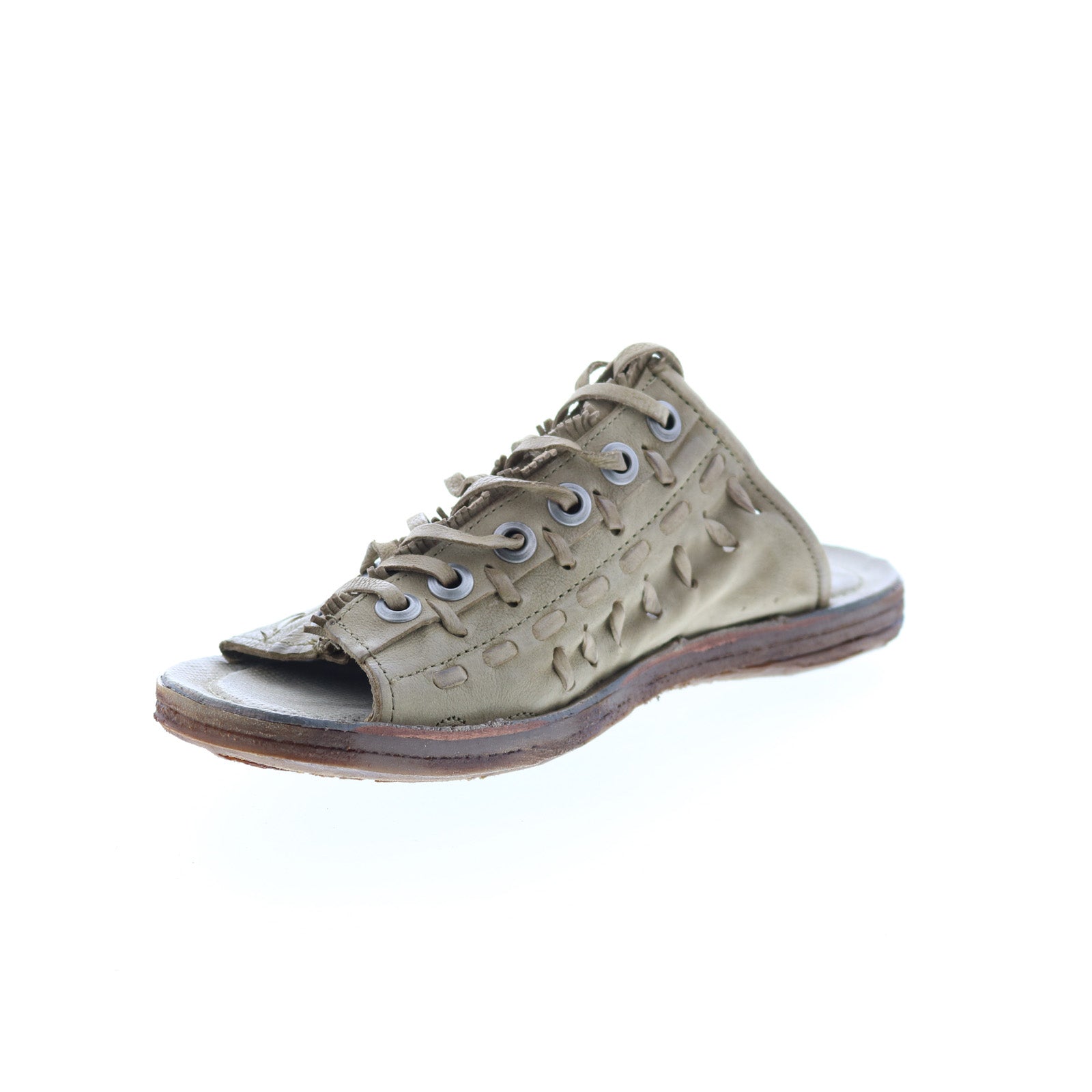 Regis A16032-101 Womens Green Leather Sandals Shoes