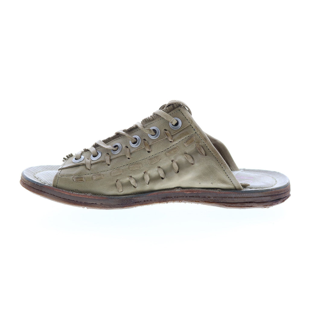 Regis A16032-101 Womens Green Leather Sandals Shoes