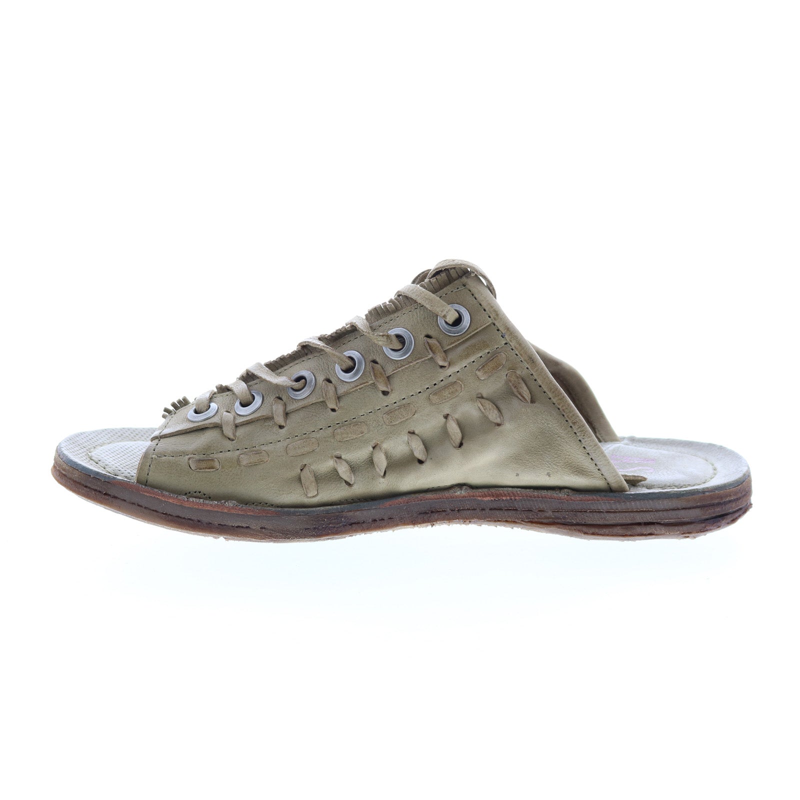 Regis A16032-101 Womens Green Leather Sandals Shoes