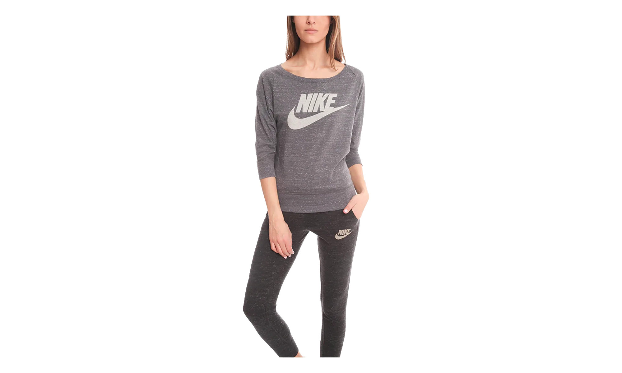 3/4 Sleeve Logo Sweater "Grey" 545548 021