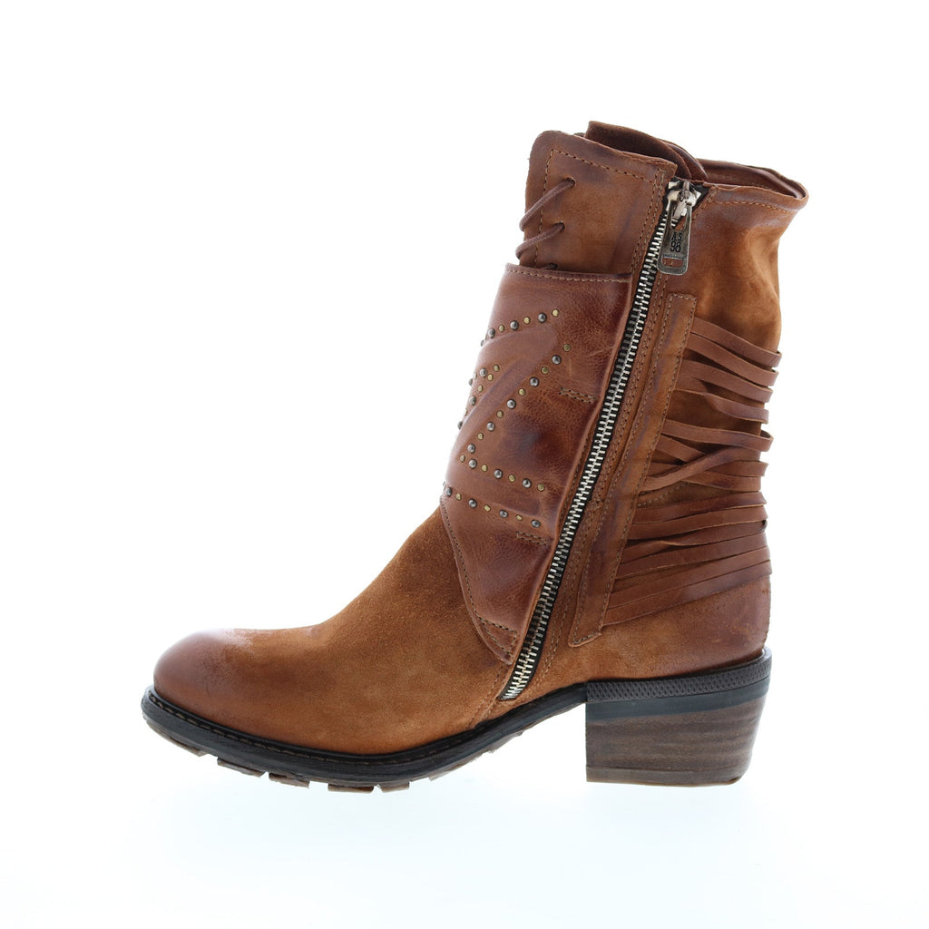 Callhoun A22208-101 Womens Brown Leather Zipper Casual Dress Boots