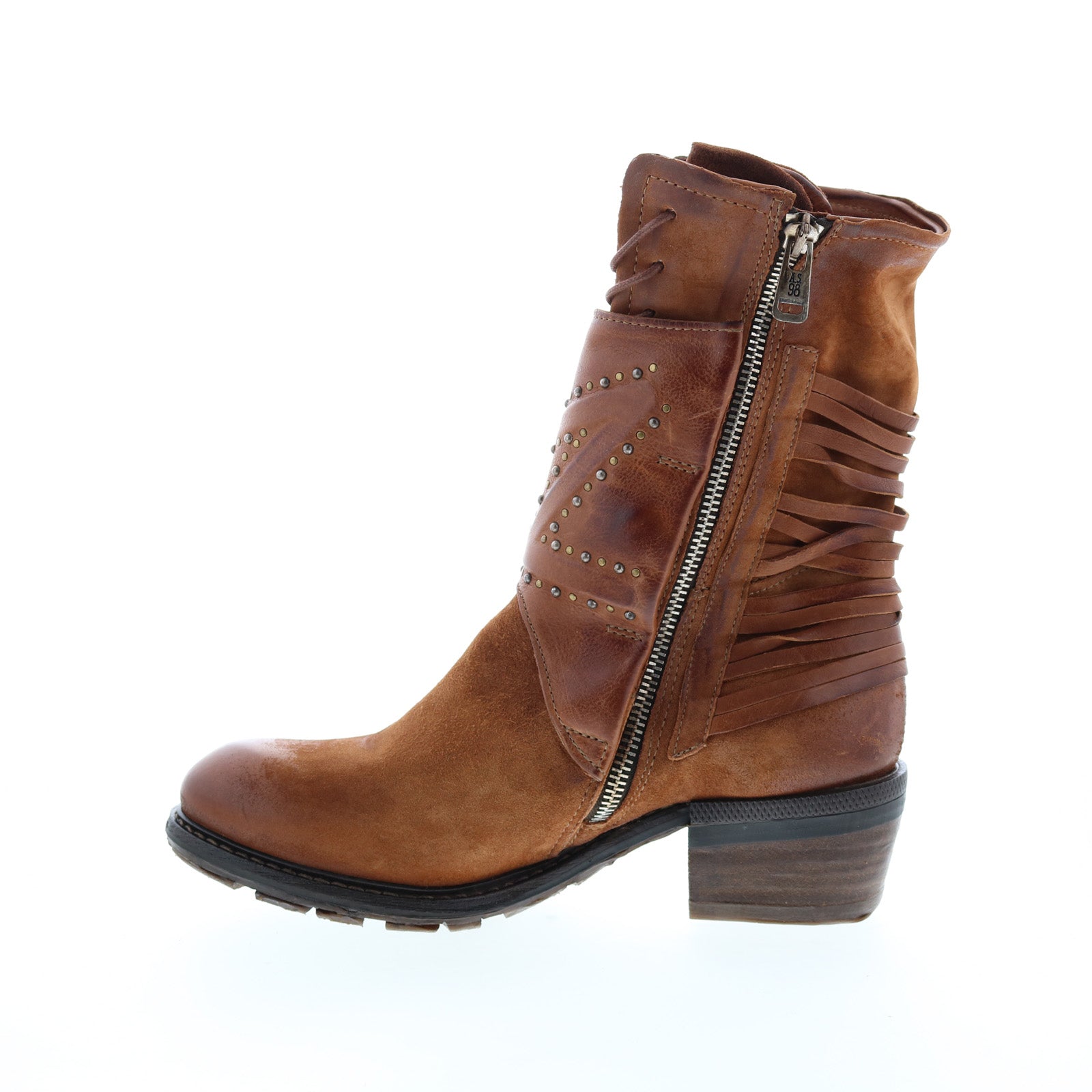Callhoun A22208-101 Womens Brown Leather Zipper Casual Dress Boots