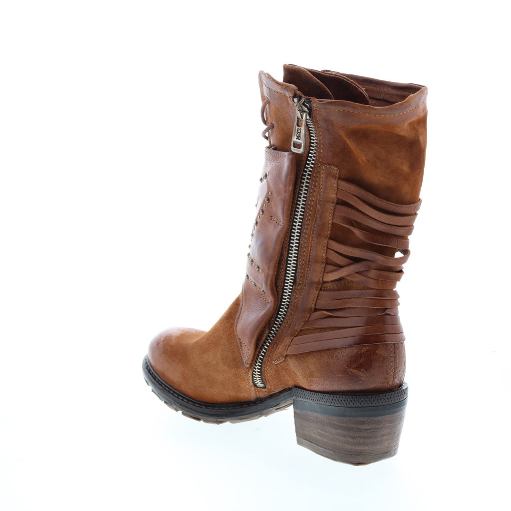 Callhoun A22208-101 Womens Brown Leather Zipper Casual Dress Boots