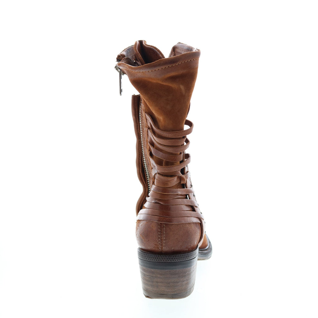Callhoun A22208-101 Womens Brown Leather Zipper Casual Dress Boots